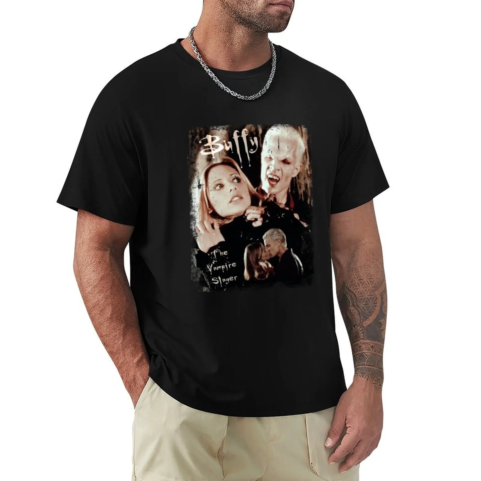 Buffy _amp_ Spike T-Shirt Performance Workout Short Sleeve Tee