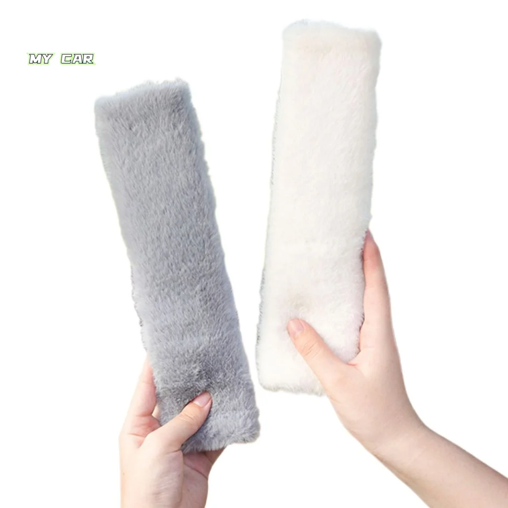

Soft Plush Car Seat Belt Cover Warmer Pad Comfortable Seat Belt Shoulder Pad Driving Automobiles Safety Belts Protector