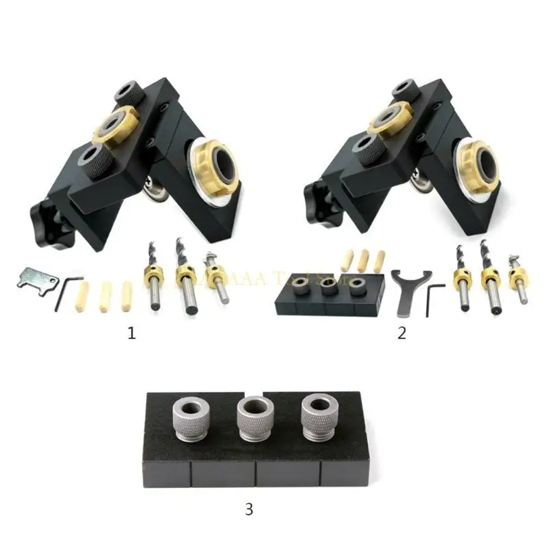 A2BE محدد موقع الثقب القابل للتعديل 3 في 1 مقبض تثبيت حفر النجارة 8/15 مم مثقاب