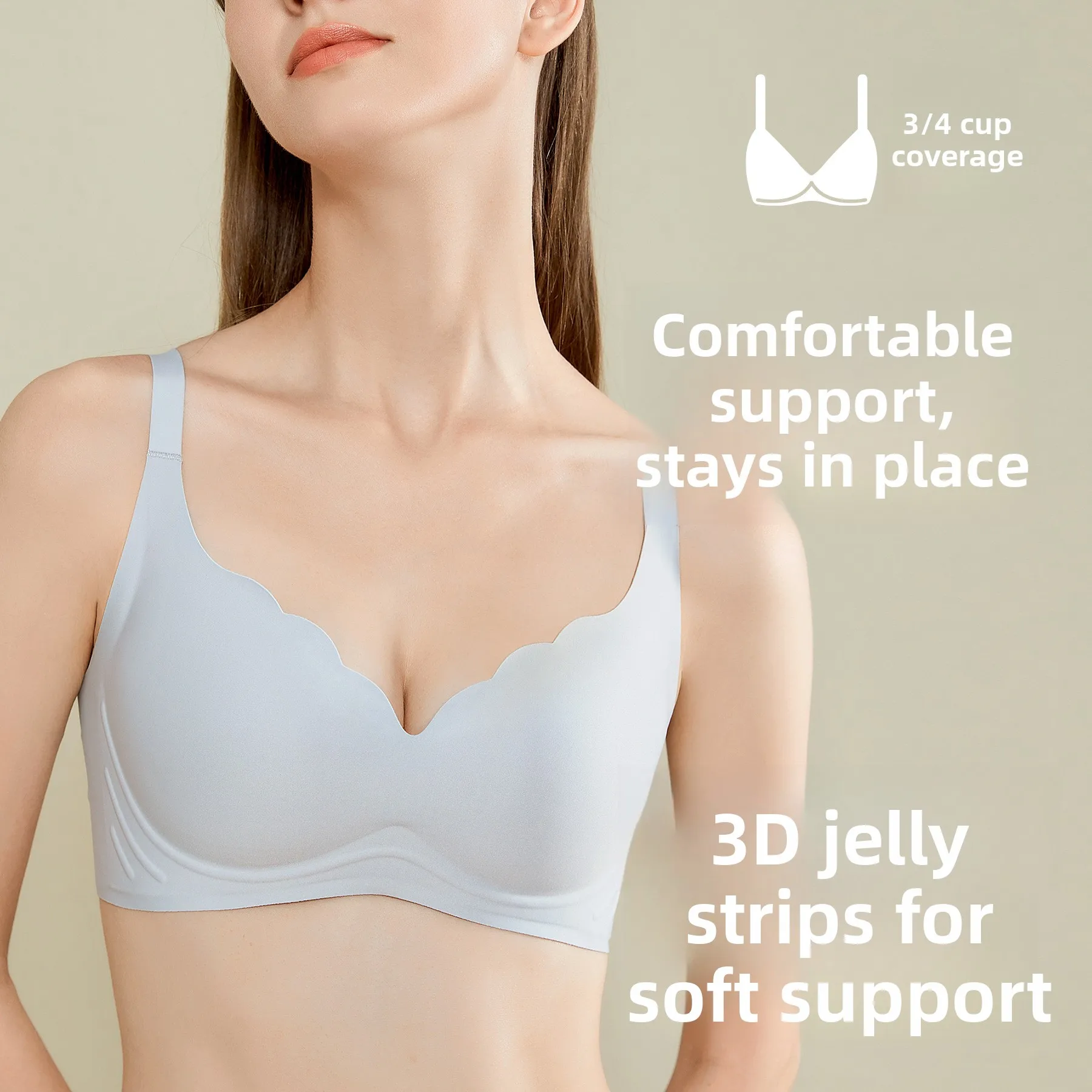 

Women's Underwear Steel Ring Bra Sweat Absorbent Breathable Gathered Small Chest Illusory Large Comfortable Sports Style