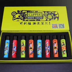 Clipper Personalized Patterns Nylon Butane Inflatable Lighters Grinding Wheel Lighters Boxed Refillable Gas Cigarette Accessorie