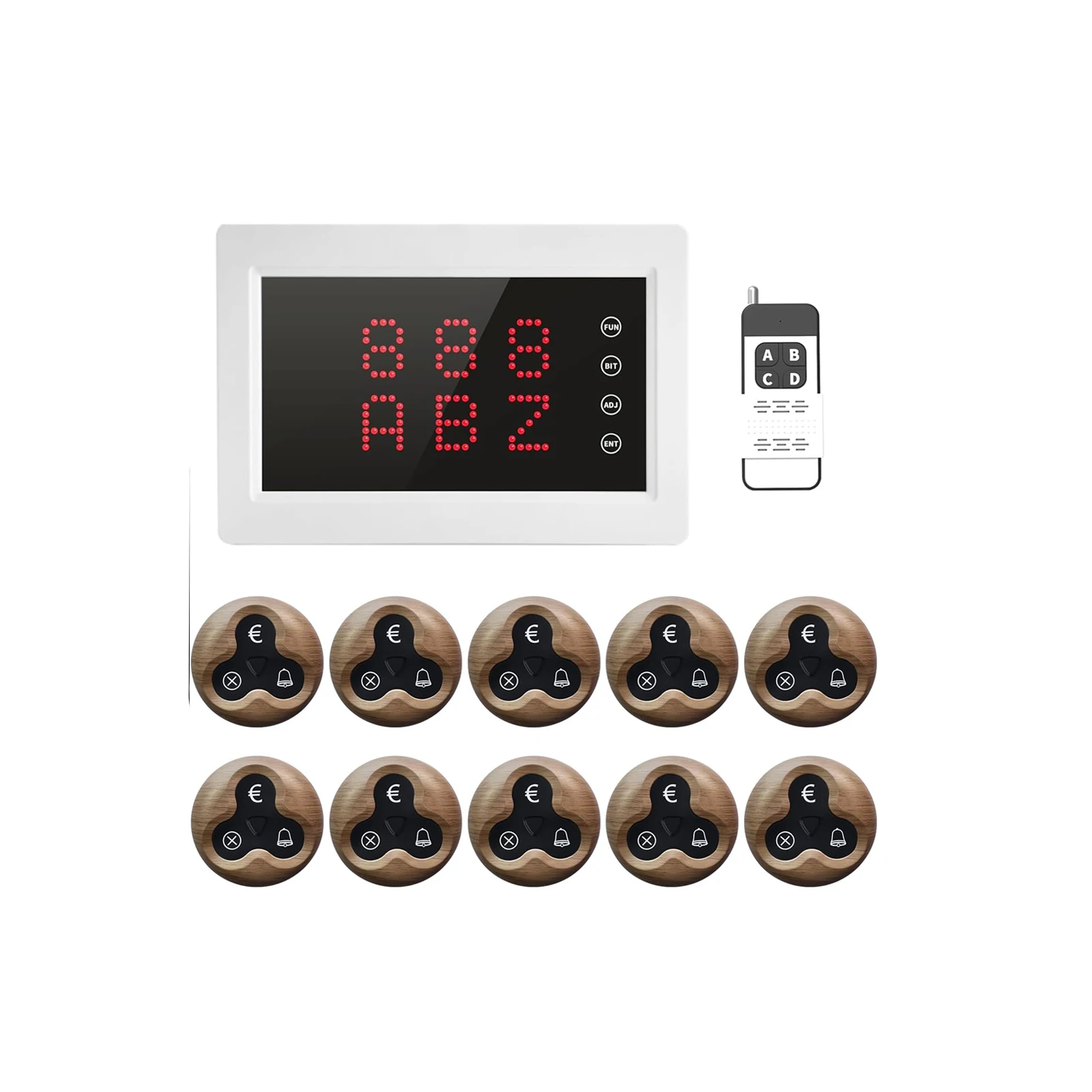 BYHUBYENG 433MHz Full Waterproof Wireless Waiter Call System for Restaurants Cafes Hospitals Clinics-Table Number Bell Buzzer