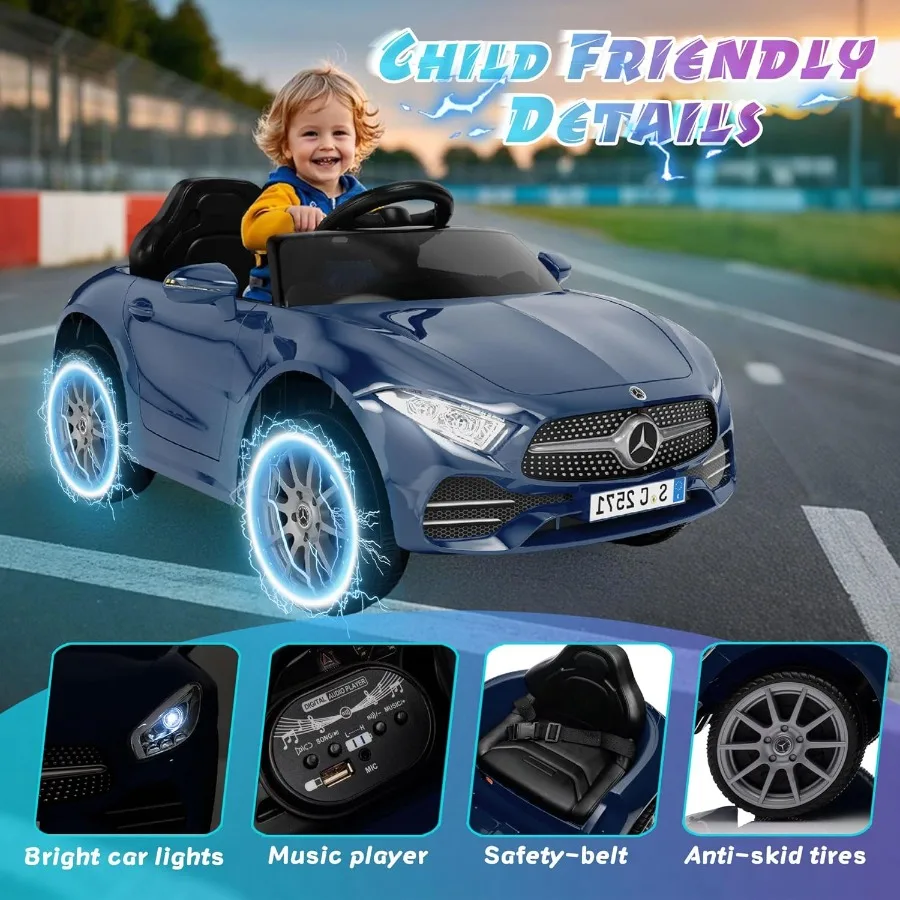 라이선스된 CLS 350 12V 전동차, 2.4G 리모컨, 배터리 구동 전기차, 블루투스 음악, 안전 기능 탑재