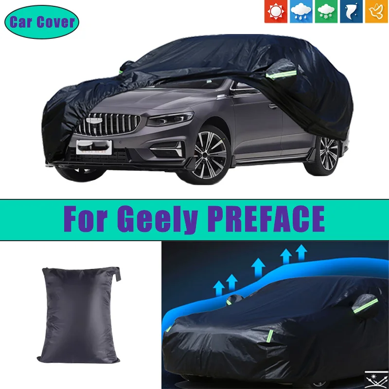 

For Geely PREFACE Car Full Outer Covers Outdoor Waterproof Dustproof Sun Rain Snow Protection Exterior Car Accessories