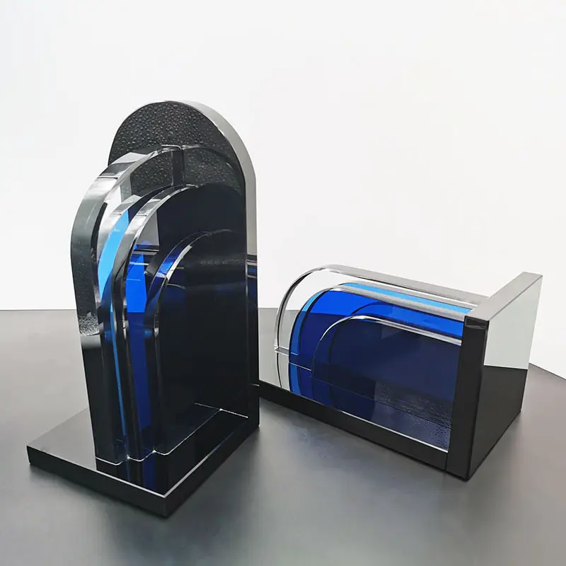 

Современная подставка для книг из хрусталя, элегантный органайзер для книжной полки и настольный акцент для декора, роскошный элемент для витрин