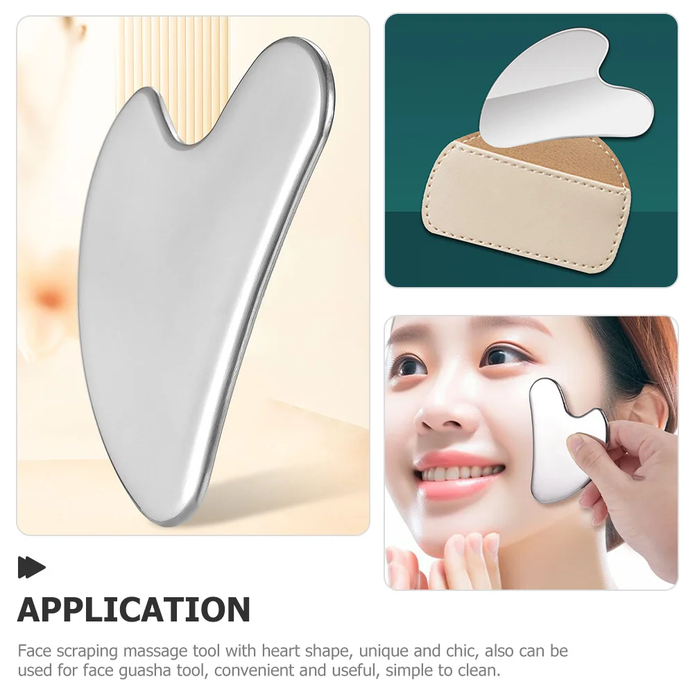 เครื่องนวดหน้ากัวซาสแตนเลส รูปหัวใจ ขอบเรียบ ทนทาน สำหรับใช้ในบ้าน