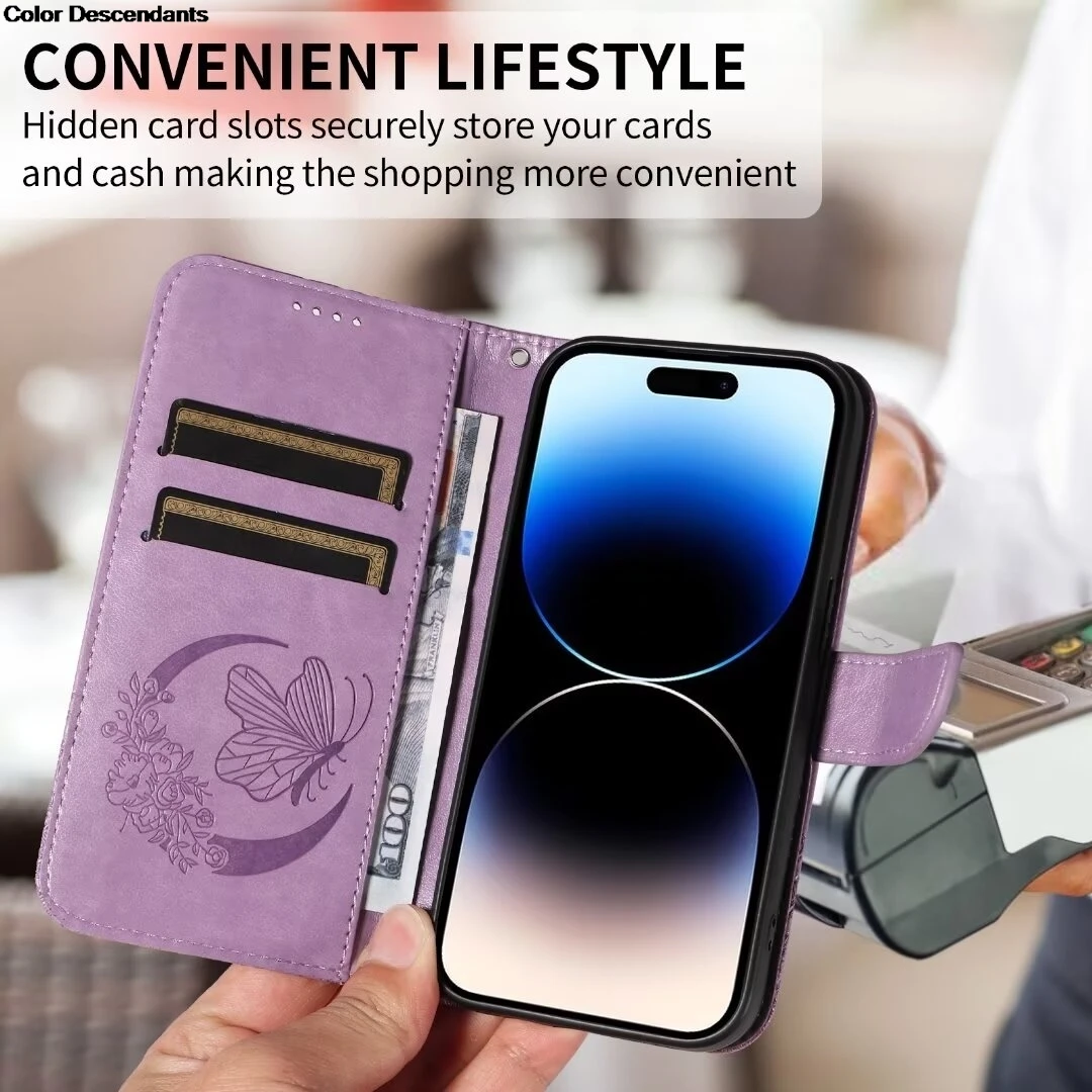 Butterfly Wallet Phone Case For Realme Note 50 C67 C65 C55 C35 C33 C31 C30 C25 C21 C20 C15 C12 Realme 12 11 10 Pro Plus 8 8i 9i