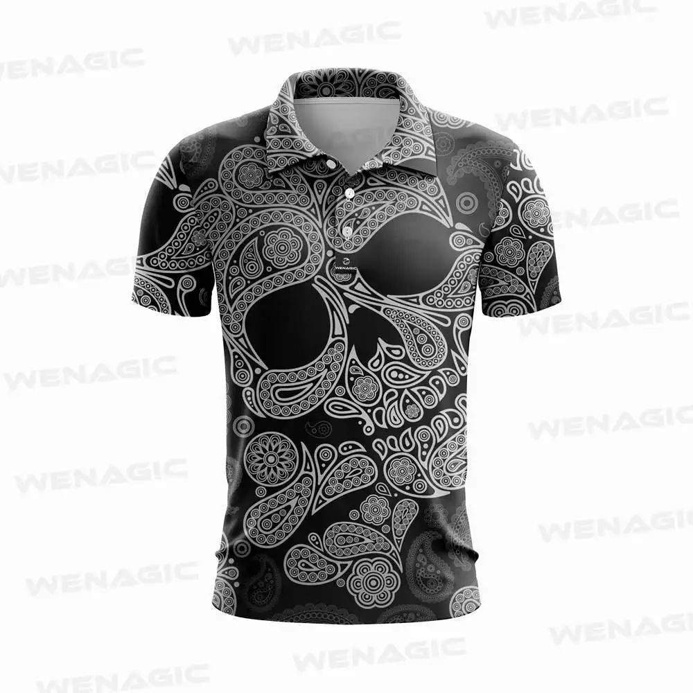 2023 New Polo Shirts Men\'s T-shirt Printed Golf Tennis Polo Shirts Casual Breathable Short Sleeves Jersey Tops Sports Clothing