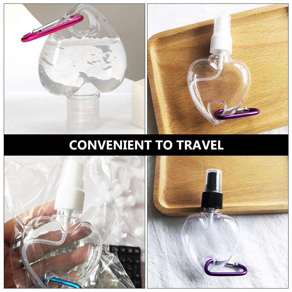 

5pcs Heart Hook Bottles Travel Size Plastic Containers Refillable Empty Bottles for Shampoo Lotion Hand Cream Sunscreen Suitable