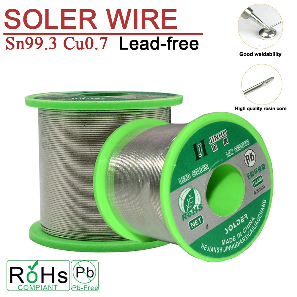 250g drut lutowniczy bezołowiowy 0,5/0,6/0,8/1,0/1,2/2,0 mm bezołowiowy rdzeń kalafonii do lutowania elektrycznego RoHs