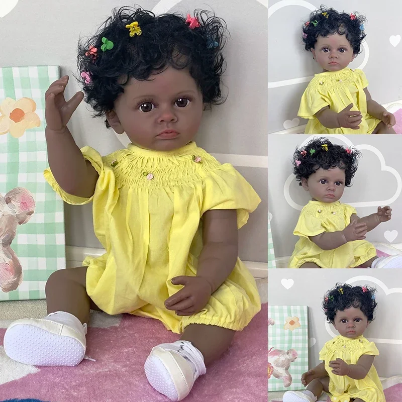 

55cm Tutti Full Body Silicone Reborn Doll Toddler Girl with Genesis Paint High Quality 3D Skin Multiple Layers Visible Vein