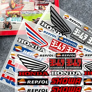 Cocok untuk Stiker Dekorasi Sepeda Motor Honda Stiker Balap Helm Tahan Air Reflektif Aksesori HRC Stiker Sponsor 12 stiker dan stiker dakar penjualan terbaik - №
