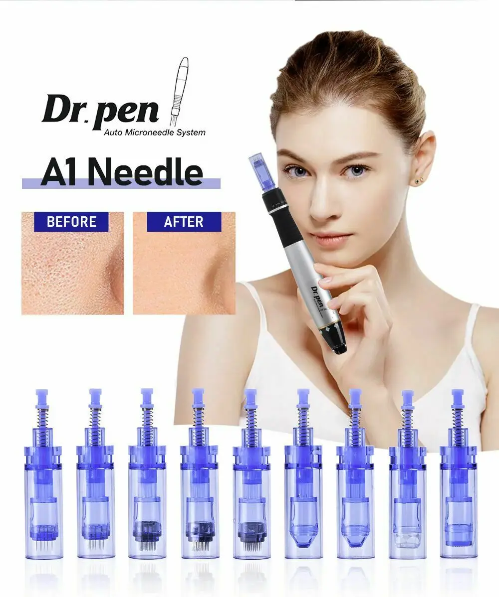 10pcs Blue Dr.pen Ultima A1 Needle Cartridges Skin Renew Microneedle Derma Pen Replacement Tattoo Tips MTS