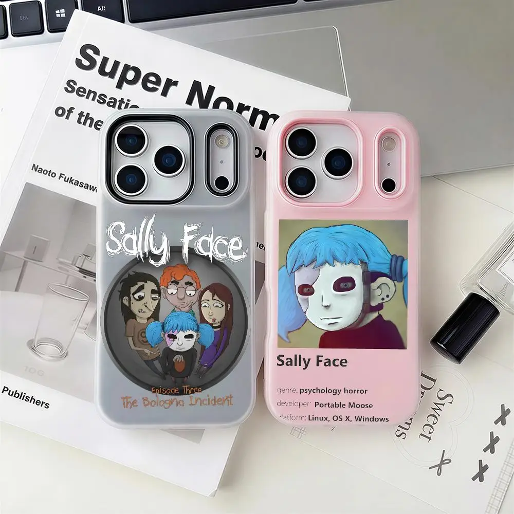 

Чехол для телефона Sally Face 2-в-1: съемный прозрачный чехол с отделением для карт и фотографий для iPhone 12-17