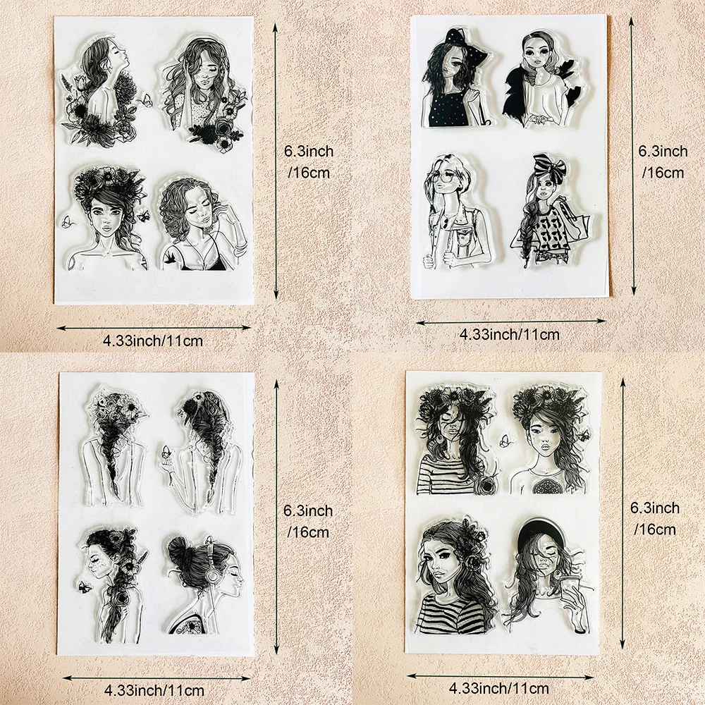 Charaktermädchen/Klare Stempel/Siegel für DIY-Scrapbooking, Kartenherstellung, Album, dekoratives Siegel, Basteln