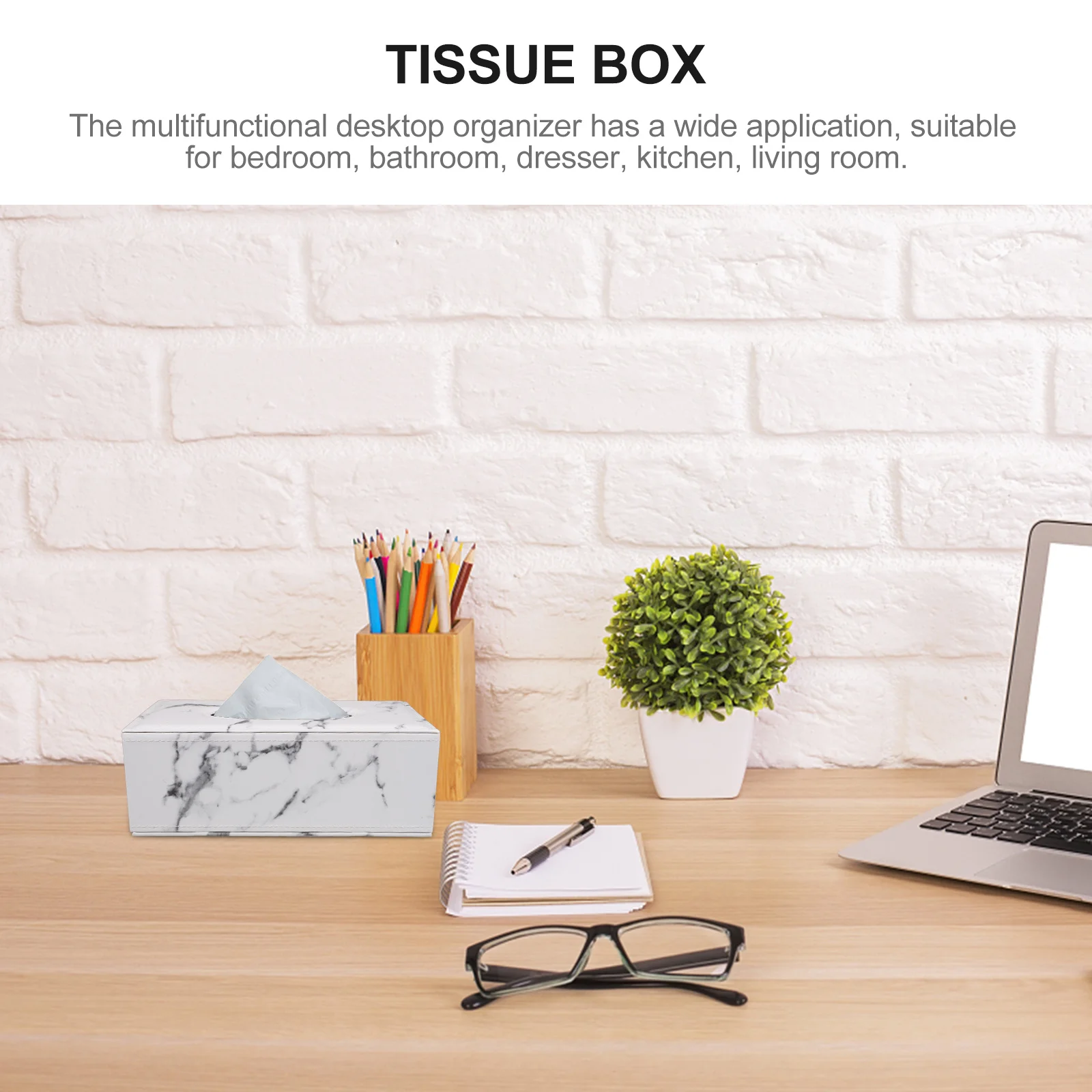 

1Pcs Marble Pattern Tissue Box Solid Car Napkin Holder Office Desktop Bathroom Tissue Storage Dispenser