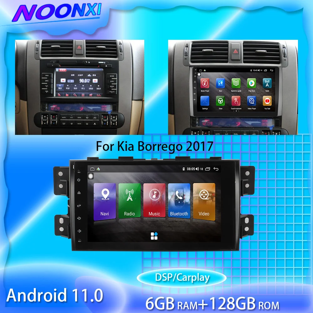 

For Kia Borrego 2017 128G Android11 Car Radio Stereo Car Multimedia Player GPS Navigation Tape Recorder Auto Radio DVD Head Uni