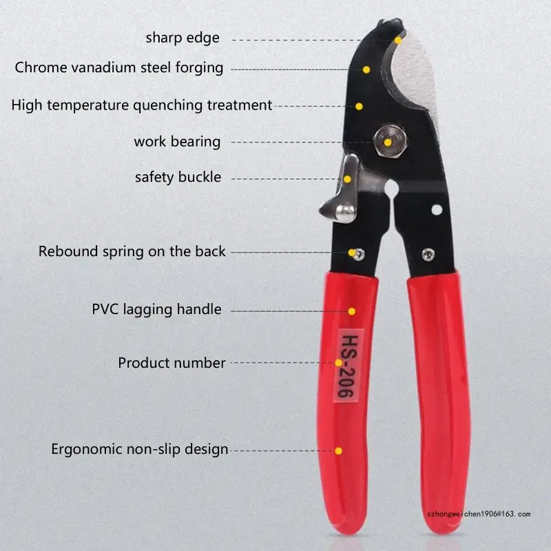 28GF for Sharp Aluminum Crimping Pliers HS-206 Cable Cutter One-Hand Operation