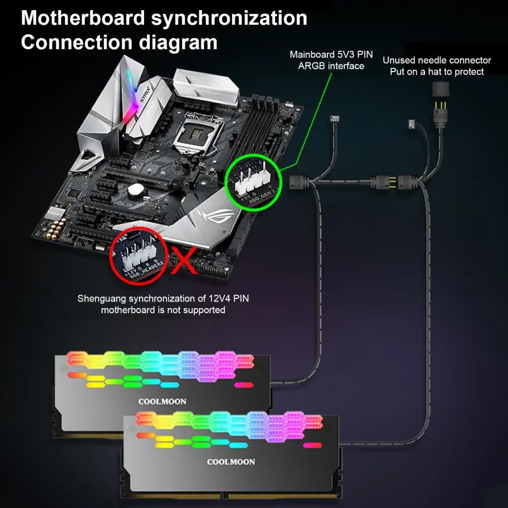 1ชิ้น coolmoon Ra-2 RAM คูลเลอร์ประสิทธิภาพสูง5V armb หน่วยความจำโมดูลระบายความร้อนเอฟเฟกต์หน่วยความจำคอมพิวเตอร์เดสก์ท็อป