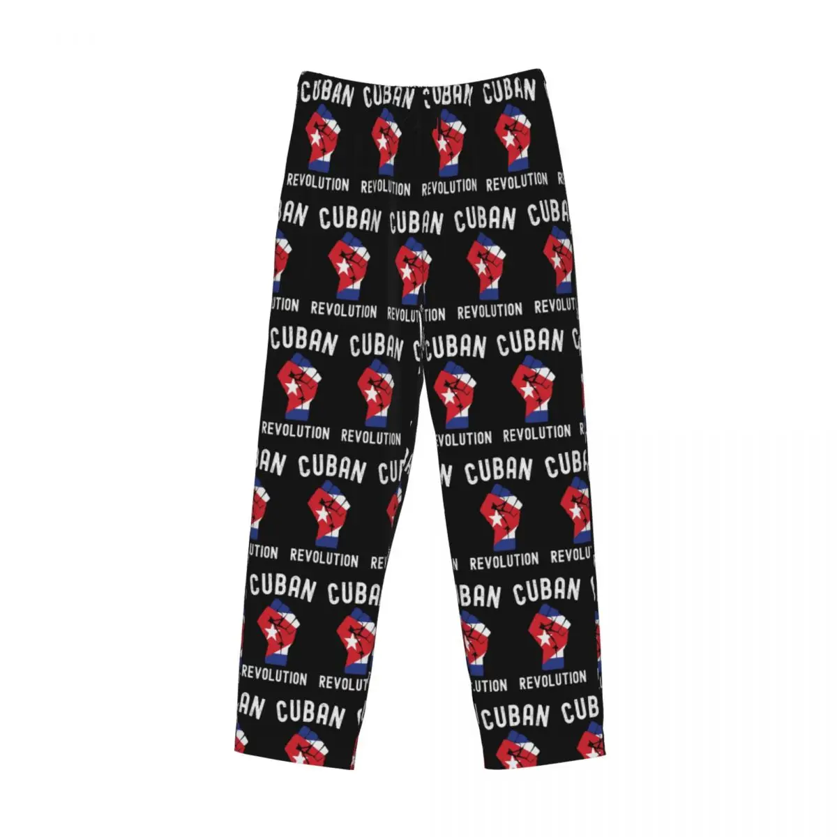 Pantalones de pijama Vintage con diseño de bandera cubana de la Revolución cubana personalizada, ropa de dormir para hombre, pantalones de salón para dormir con bolsillos