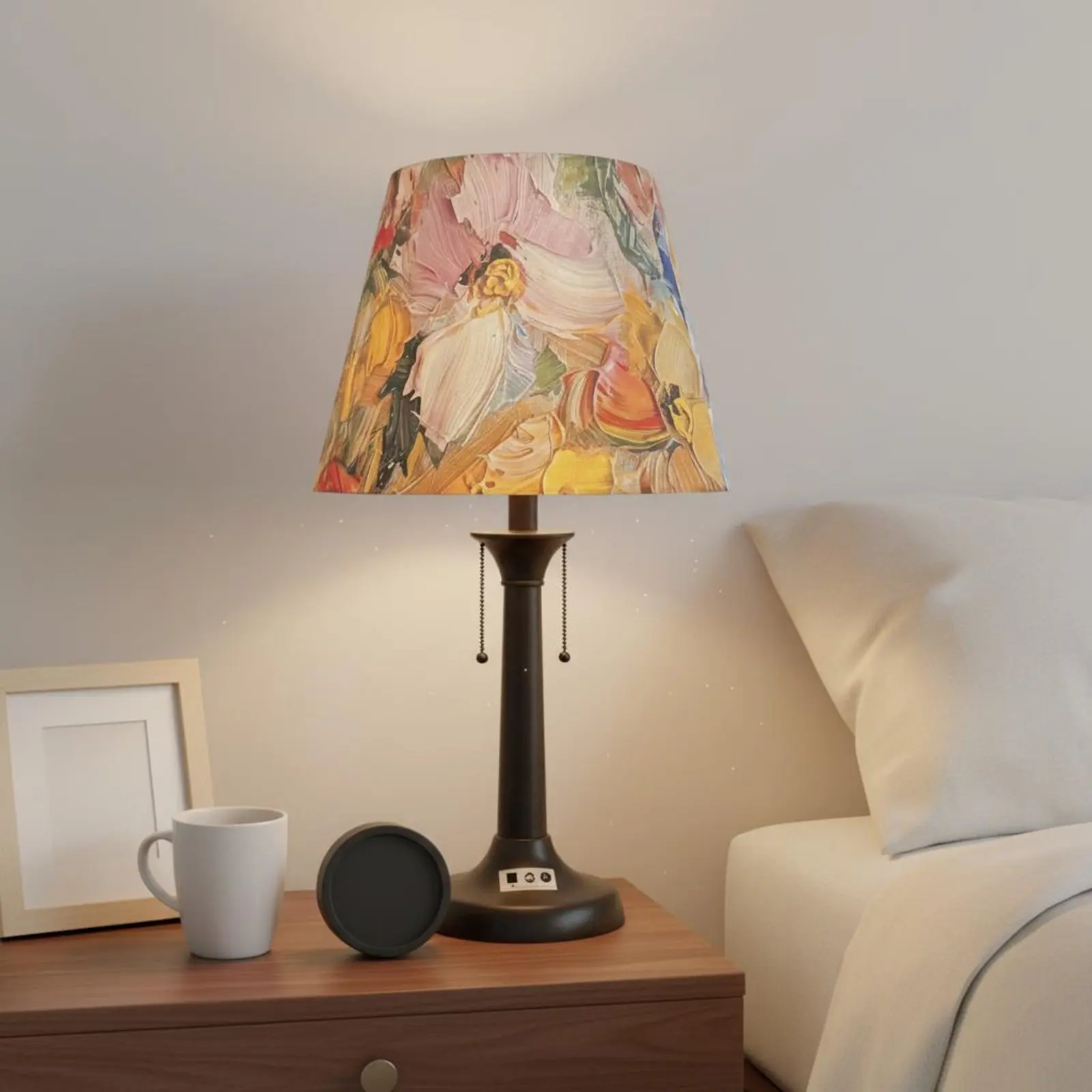 Textile Lampshade Easy to Replace Printed Lampshade Table Lamp Shade Long-Lasting Lighting Accessory Vintage Design