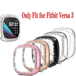 Funda protectora brillante para reloj Fitbit Versa 3 Sense, sin pantalla, marco protector de diamantes de imitación de cristal para Versa 3