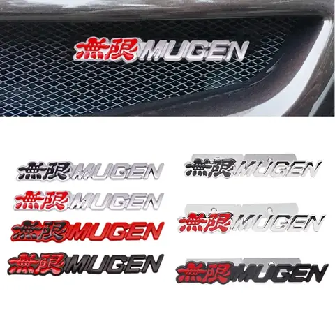 3D 금속 Mugen 로고 전면 그릴 후면 트렁크 자동차 엠블럼 배지 스티커 데칼 For Honda Accord Civic CRV Crosstour HRV City Jazz