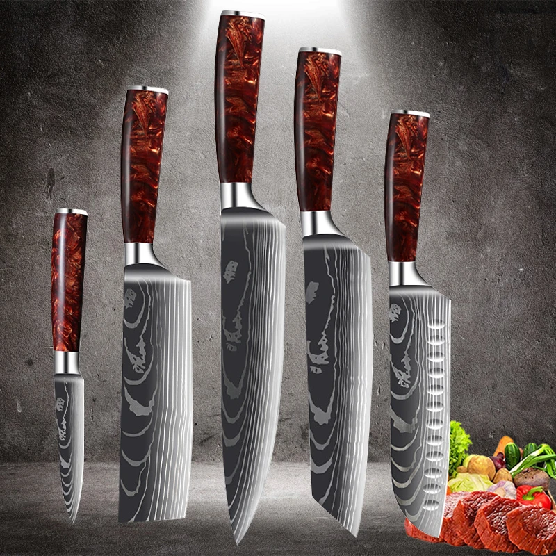 

Kitchen Chef Knives Set 7Cr17Mov Stainless Steel Sharp Boning Steak Knife Slicing Santoku Salmon Chef knife Cooking Tool