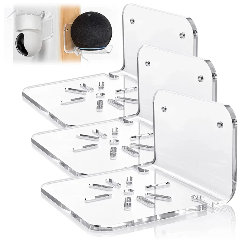 3Pcs Transparent Webcam Lagerung Rack Wireless Router Set-top Box Rack Wand Lagerung Halterung Göttliche Werkzeug Display-ständer
