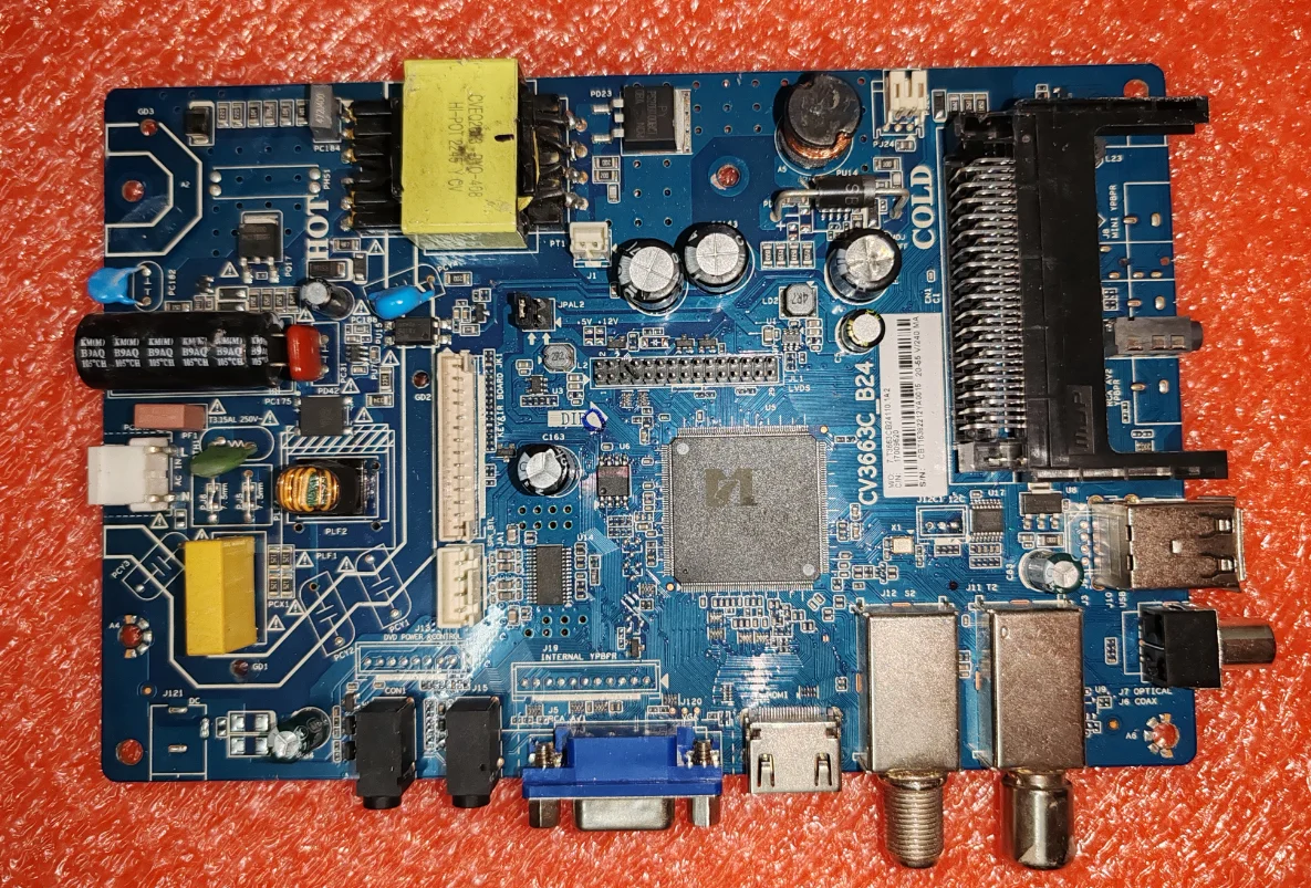 

CV3663C_B24 Three in one TV motherboard, tested well, physical photo for 20--55v240ma