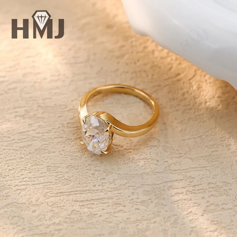 Eheringe 5ct Moissanit-Diamant S925/10K/14K/18K Antragsring Ewiges Exquisites Band Feiner Schmuck Premium-Geschenk Hypoallergen ​ – Detail 9