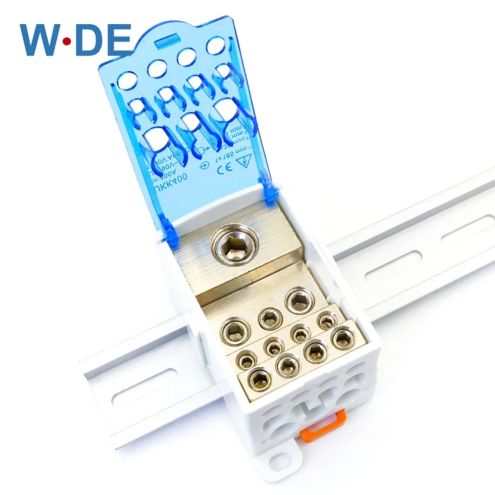 

UKK 400A Din Rail Distribution Box Block One In Multiple Out Power Universal Electric Wire Connector Junction Box Terminal Block