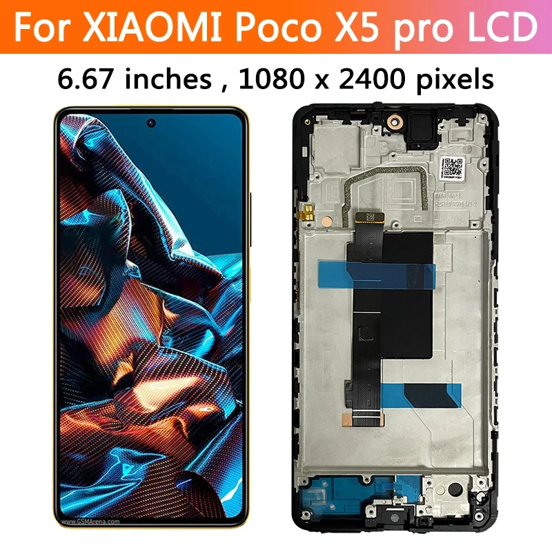 Ekran AMOLED Poco X5 do Xiaomi PocoX5 Pro X5Pro LCD 22111317PG 22101320G wyświetlacz ramka ekranu Digitizer Panel dotykowy