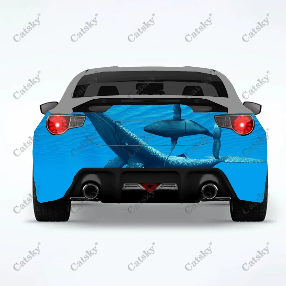 whale Aquatic creatures Car stickers truck rear tail modification painting suitable for truck pain packaging accessories decals