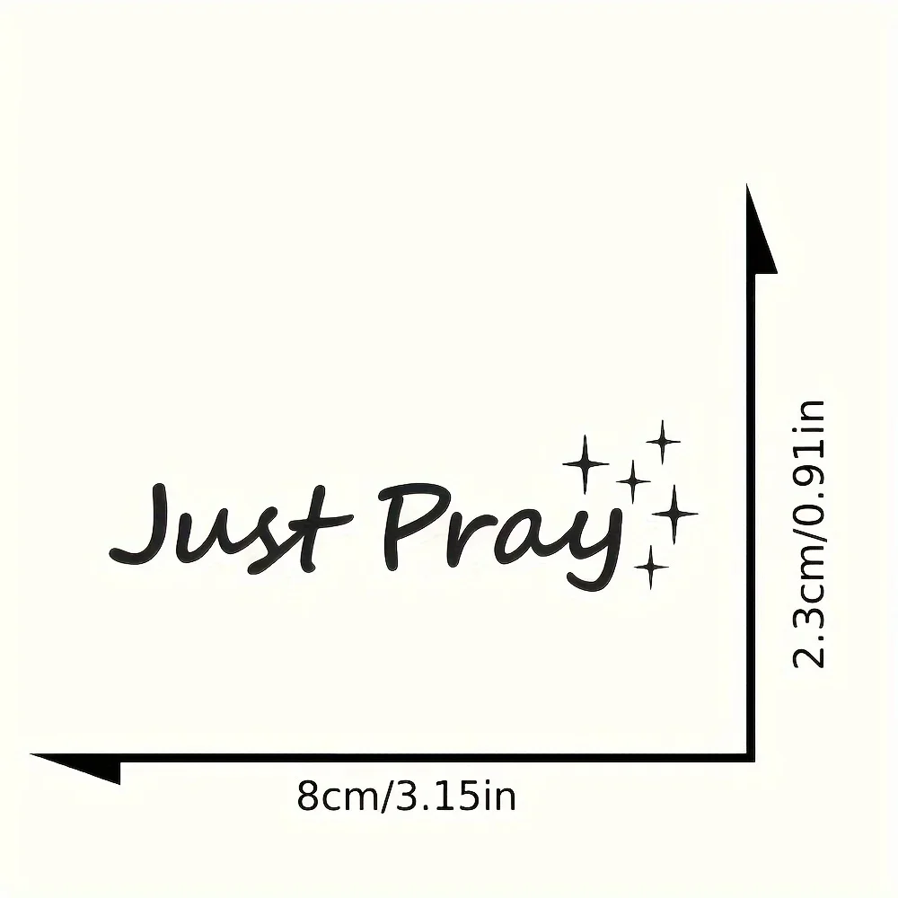 Just Pray Inspirational Religious Waterproof Vinyl Decal Sticker For Women Car Rear View Mirror Window Decor