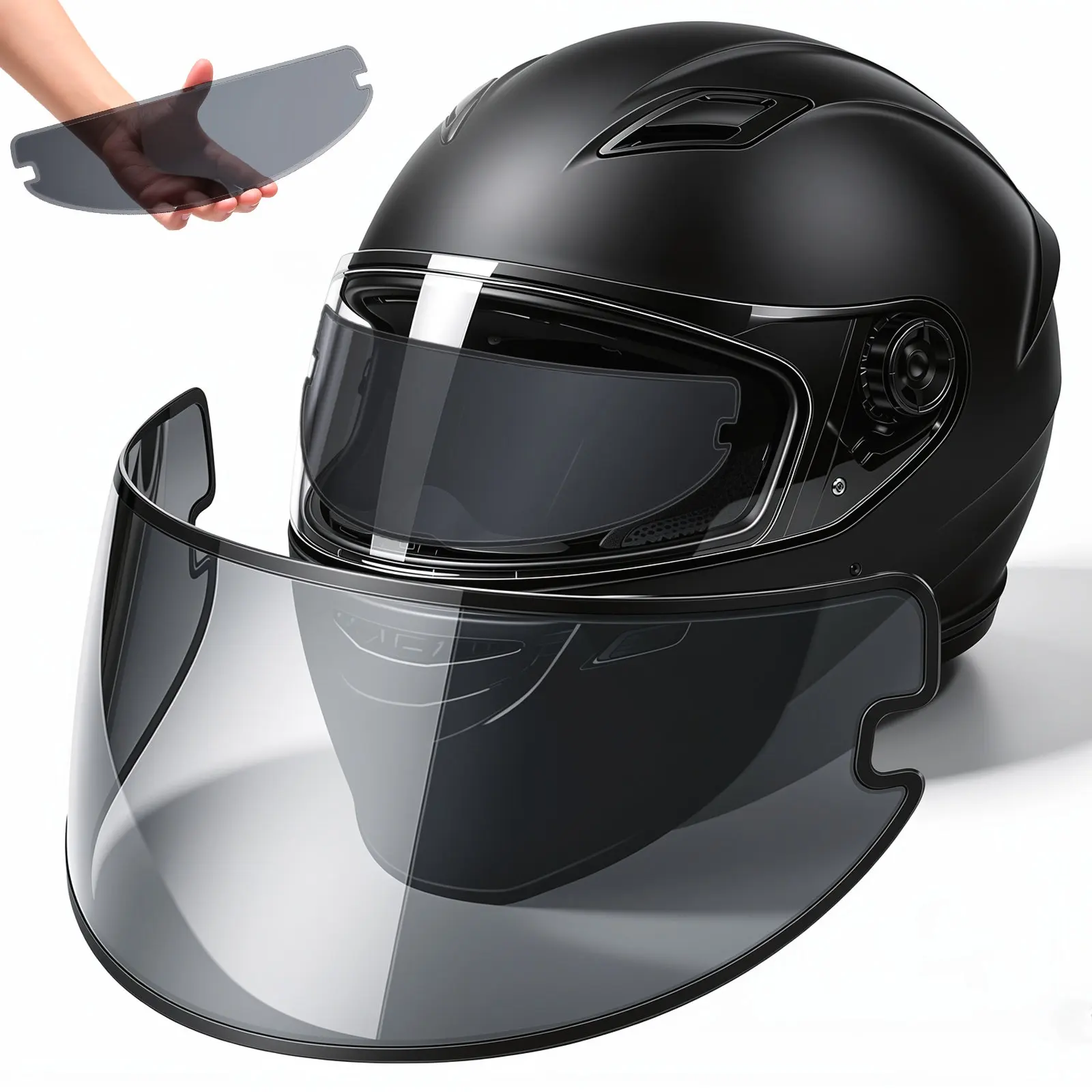 Anti-Fog Visor Film Rainproof Uv Protection Sun Shade Transparent Lens Shield for Motorcycle Universal Fit