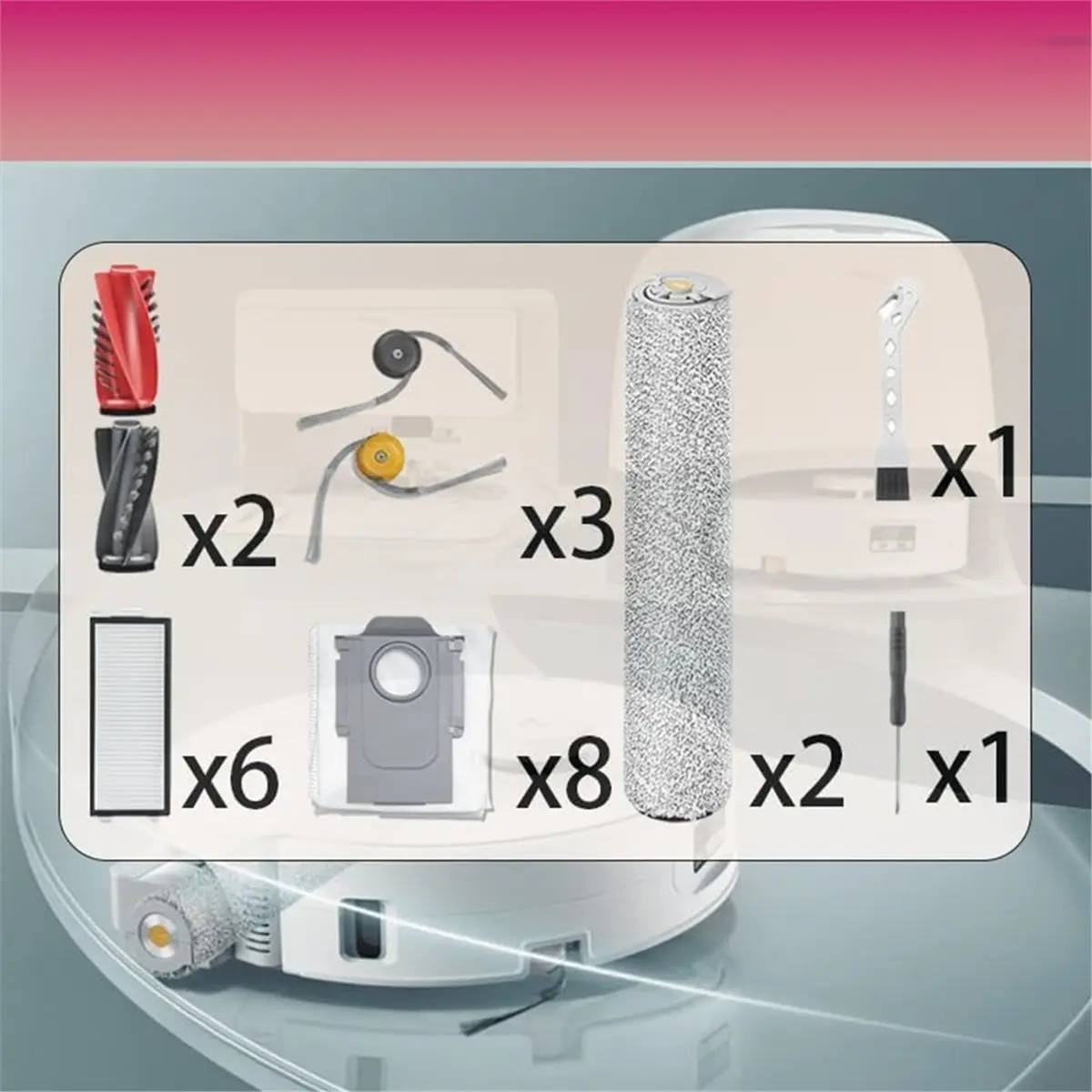 Big Discount Replacement Parts for Roborock Qrevo Curv 2 Flow Robot Vacuum Cleaner, Main Brushes,Filters, Dust Bags, Mop Rollers