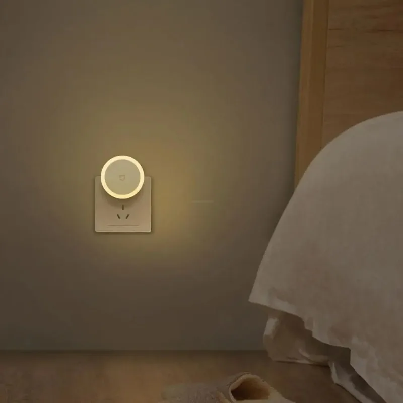 Original xiaomi mijia plug-in night light 0.4w interruptor de toque acende automaticamente luzes led lampara de noche dormitório lâmpada