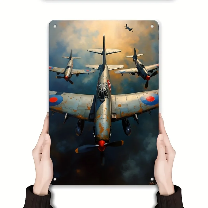 

, Прямоугольный железный знак с винтажной надписью Hawker Hurricane Fighter Jet, костюм с металлическим декором для самолетов королевских ВВС Второй мировой войны