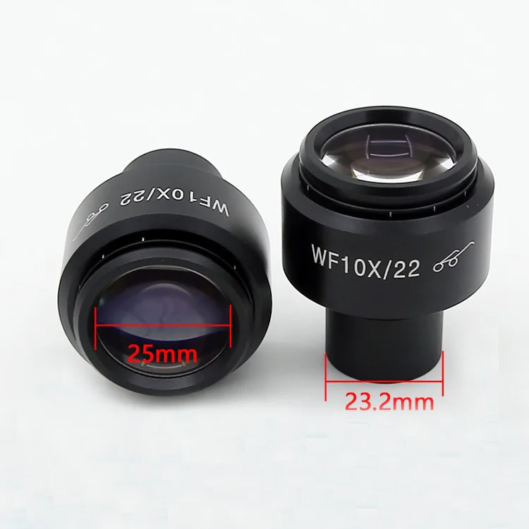Ocular Biológico Ajustável do Microscópio do Diopter Ocular Alto Lente Larga do Ângulo Wf10x 22 mm