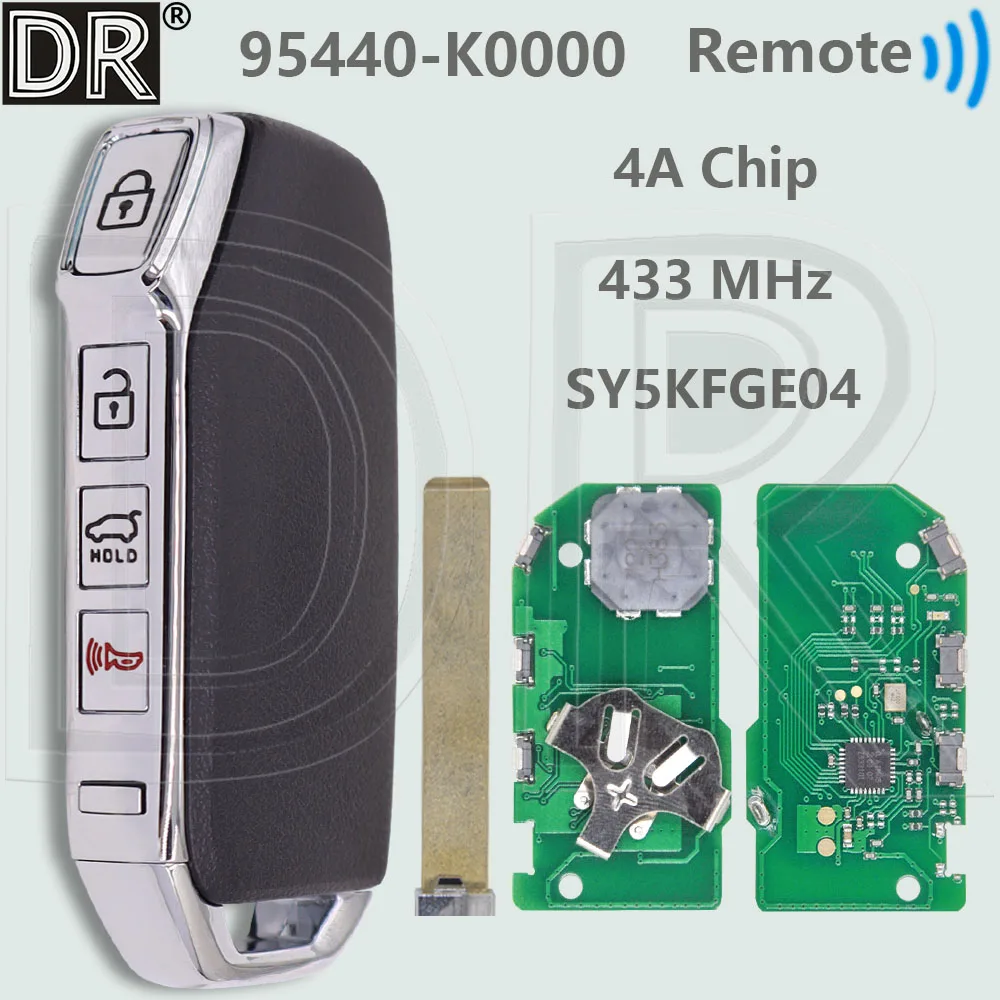 

DR 95440-K0000 SY5FKFGE04 4A HITAG AES чип 433 МГц бесконтактный автомобильный дистанционный ключ для KIA Soul 2019 2020 2021