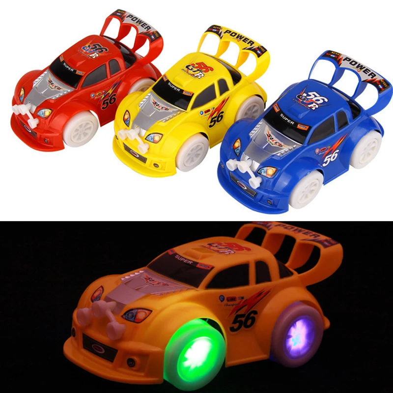 Modelo de coche brillante y fresco de dibujos animados, luces musicales eléctricas divertidas y bonitas, juguete deslumbrante, rompecabezas para niños, juguetes para niños, regalo de cumpleaños y vacaciones