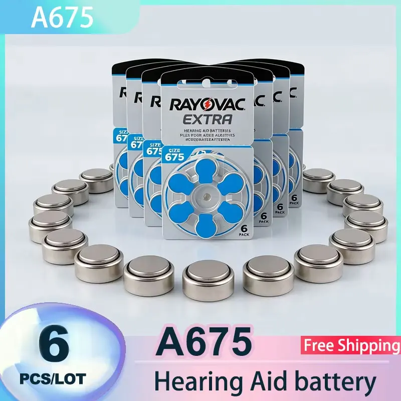 Rayovac Extra Zinc Air Hearing Aid Batteries Size 675 A675 675a PR44 DA675 E675 For Ear Hearing Amplifier