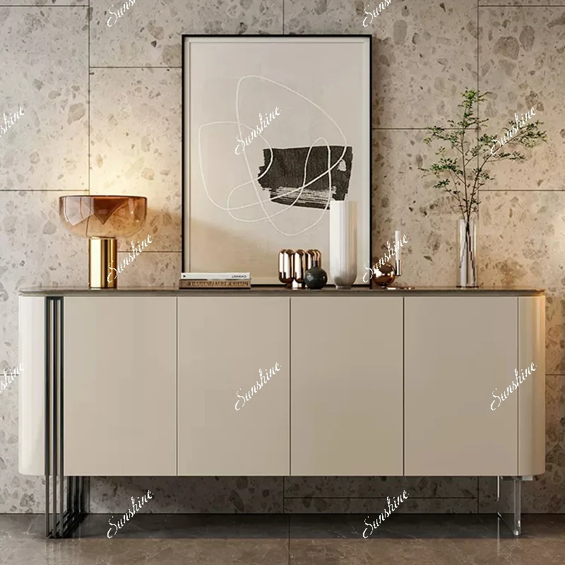 

Italian minimalist entry door entrance entrance cabinet shoe cabinet integrated solid wood edge cabinet