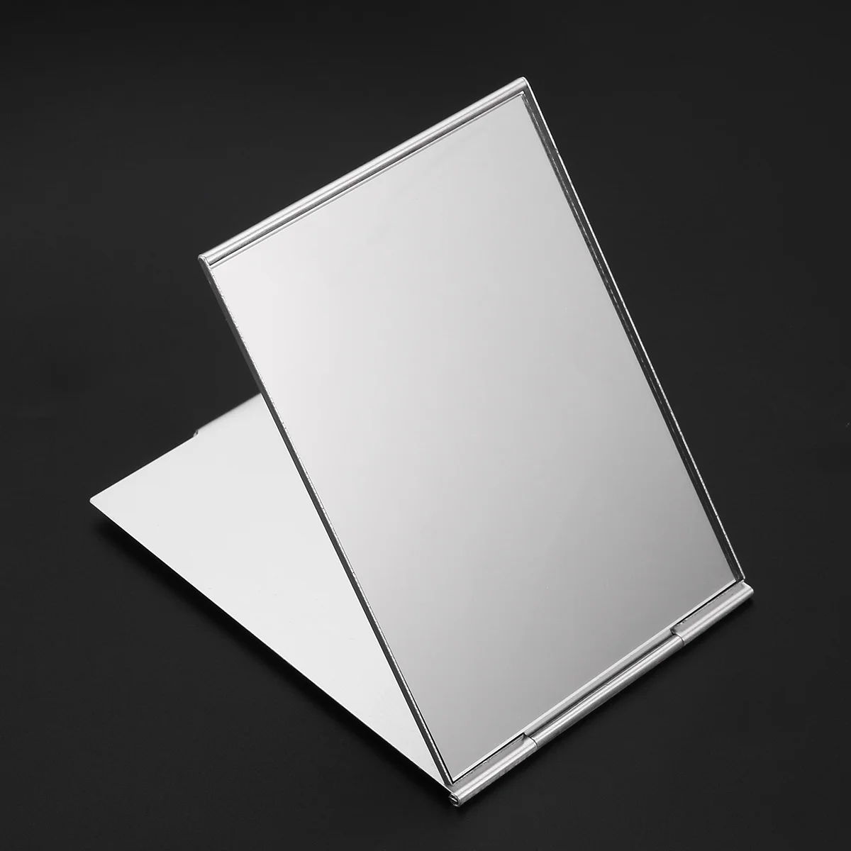 Miroir de maquillage pliant Portable 11.5x8cm, argent, simple face, haute définition, miroir de voyage pliable pour le bureau et la maison