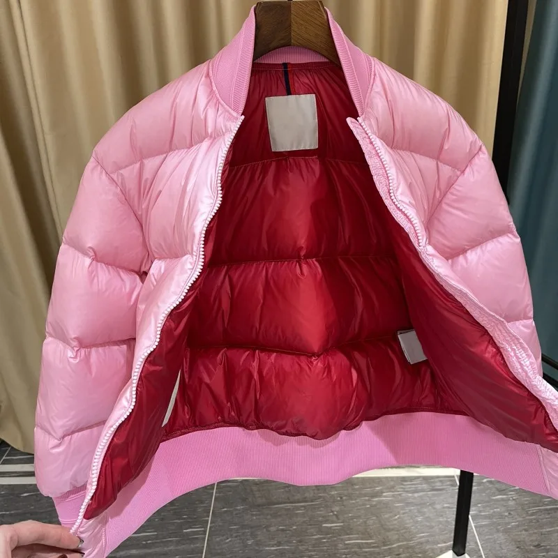 Chaqueta informal con cuello levantado para mujer, abrigo de vuelo cálido con alfabeto 3D, ropa de moda, abrigo de movimiento, Otoño e Invierno