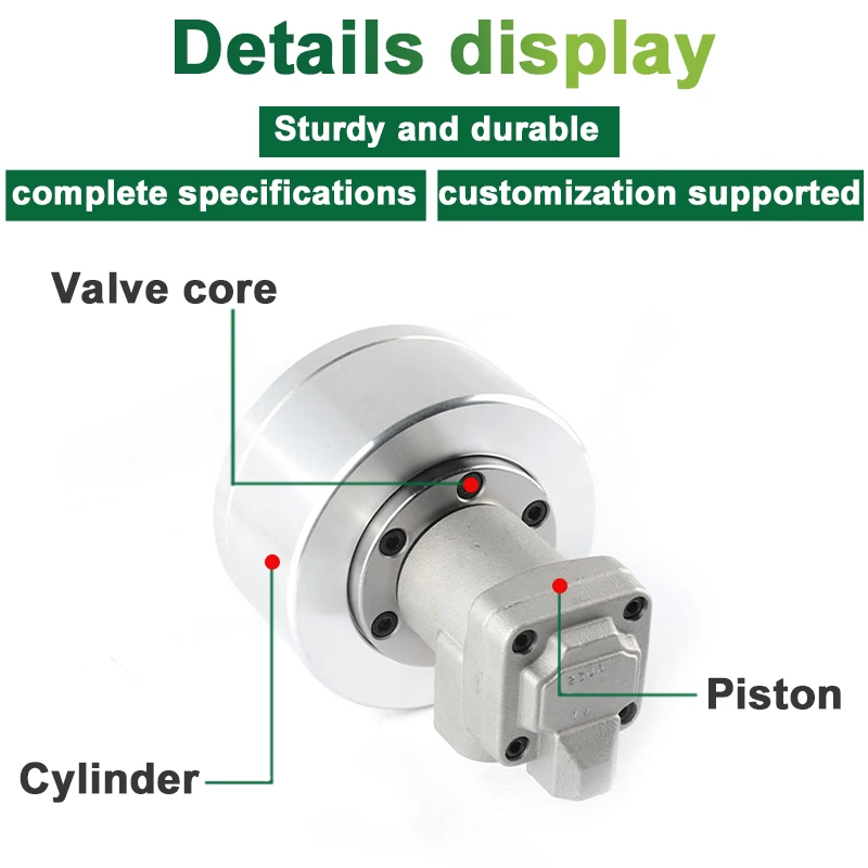 Heavy Duty Pneumatic Mini Piston Air Pressure Power Cylinder Acting Rotary Valve High Efficiency Cylinder view 2