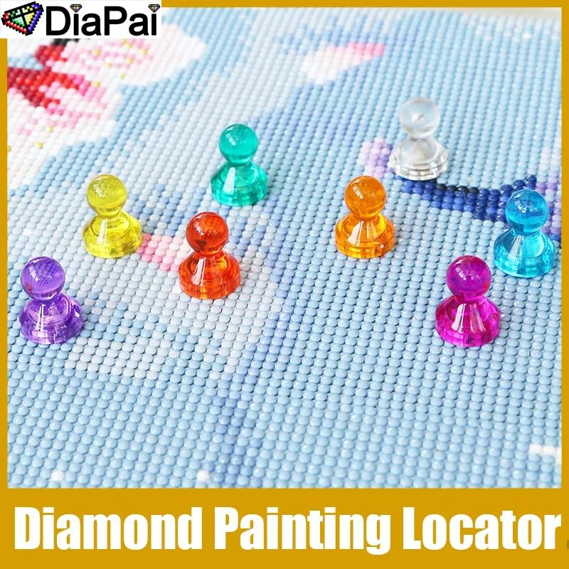 DIAPAI 1pcs Random Color Diamond Painting Locator Magnet Cover Holder Diamond Embroidery Localizer Accessories Fixer Tool Gift