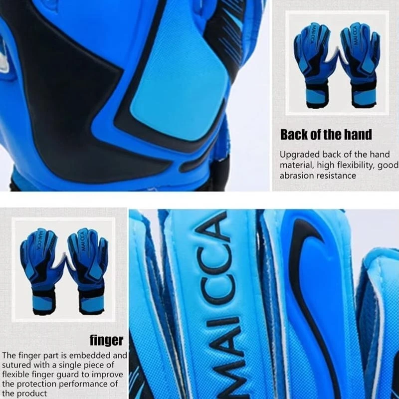 Football Goalkeeper Glove with Finger NonSlip Soccer Goalie Gloves Goal Keeper Gloves for Kids Youth Adult