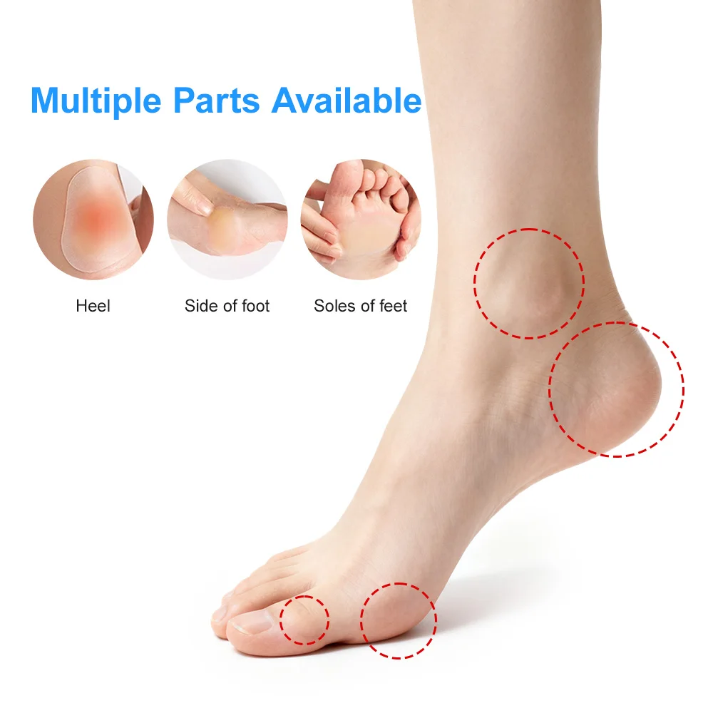 32 قطعة من اللدائن نفطة غير مرئية 4 أشكال من الجل الغرواني المائي ضمادات نفطة وسادة وسادة لكعب القدم وإصبع القدم وجلد الحراسة